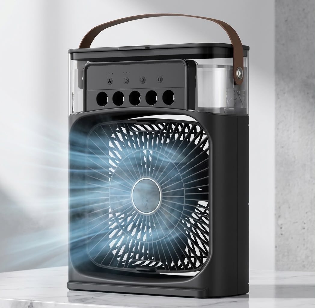 NovaGlow™ 3-in-1 Portable Air Cooler Fan | Humidifier, Adjustable Cooling & LED Night Light