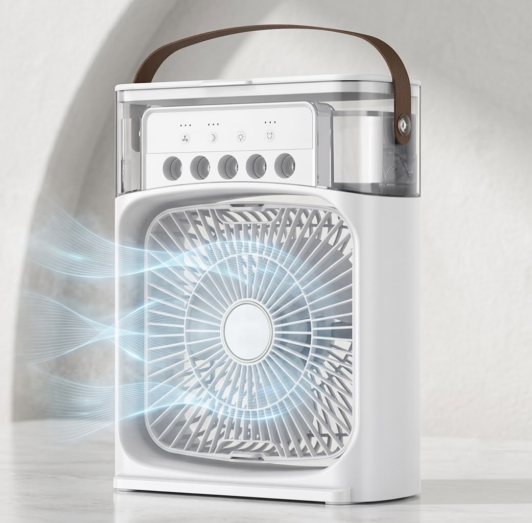 NovaGlow™ 3-in-1 Portable Air Cooler Fan | Humidifier, Adjustable Cooling & LED Night Light