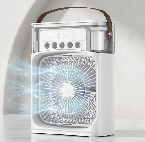 NovaGlow™ 3-in-1 Portable Air Cooler Fan | Humidifier, Adjustable Cooling & LED Night Light