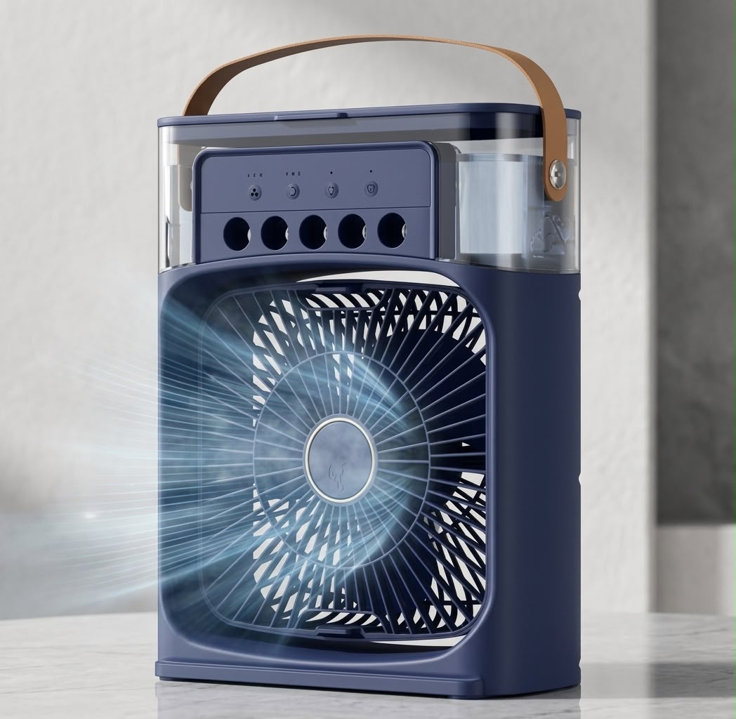 NovaGlow™ 3-in-1 Portable Air Cooler Fan | Humidifier, Adjustable Cooling & LED Night Light